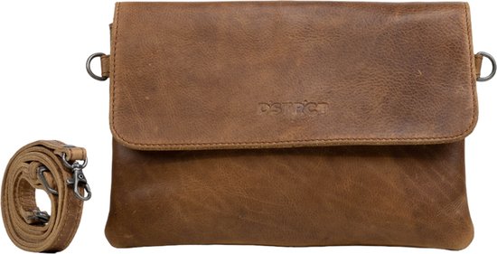 DSTRCT Raider Road Crossybody tas Leer Cognac
