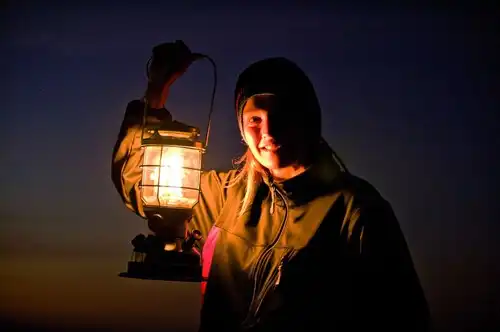 lantern, hiking gear, night, outdoor, woman