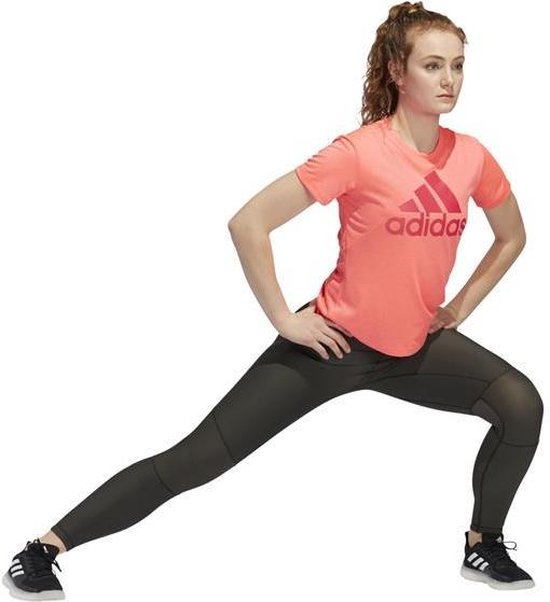 adidas - maat S - BOS Logo shirt dames roze/rood