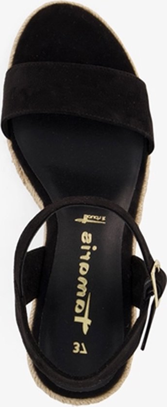 Tamaris - maat 37 - dames espadrilles met sleehak zwart