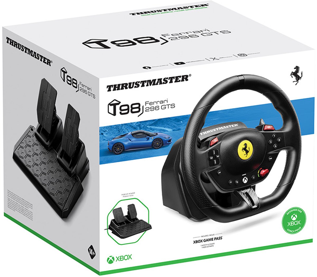 Thrustmaster T98 Ferrari 296 GTS - Racestuur met pedalen voor XBOX Series en PC - geschikt voor Forza Horizon 6