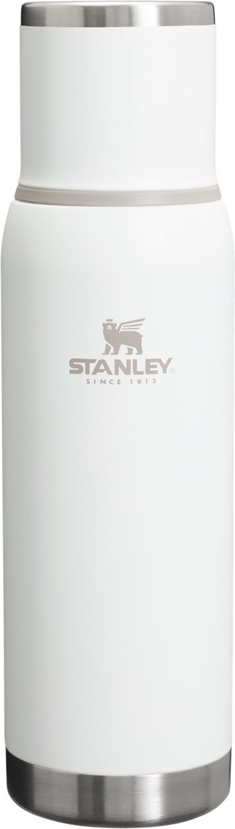 thermos, roestvrij staal, wit, vacuumfles, Stanley-logo