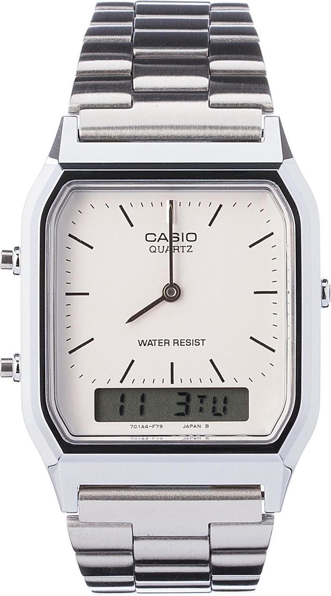 Casio Vintage AQ-230A-7DMQYES Unisex Horloge 28 mm - Zilverkleurig