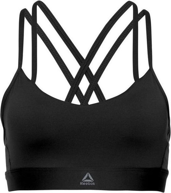 Reebok Hero Strappy Padded Bra Dames Sportbeha L - Black