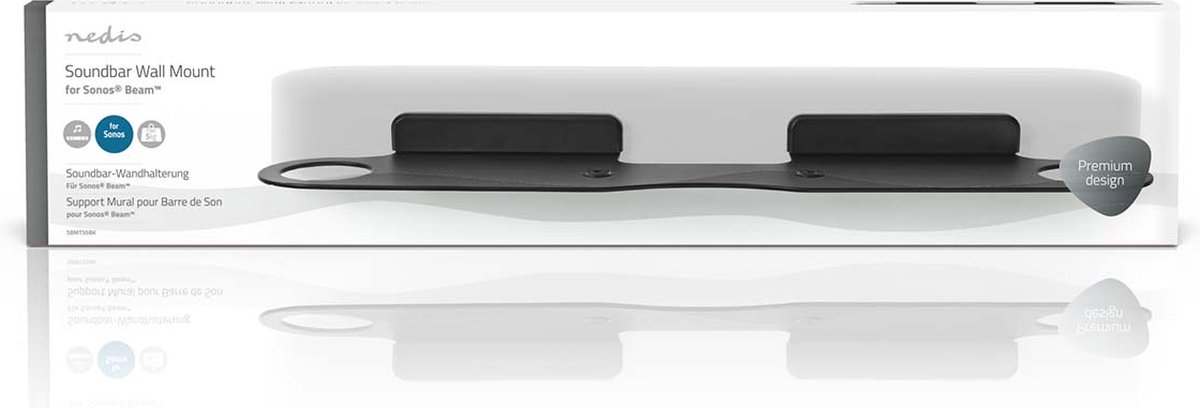 Nedis Soundbar-Beugel Sonos® Beam Wand 5 kg Vast ABS Staal Zwart