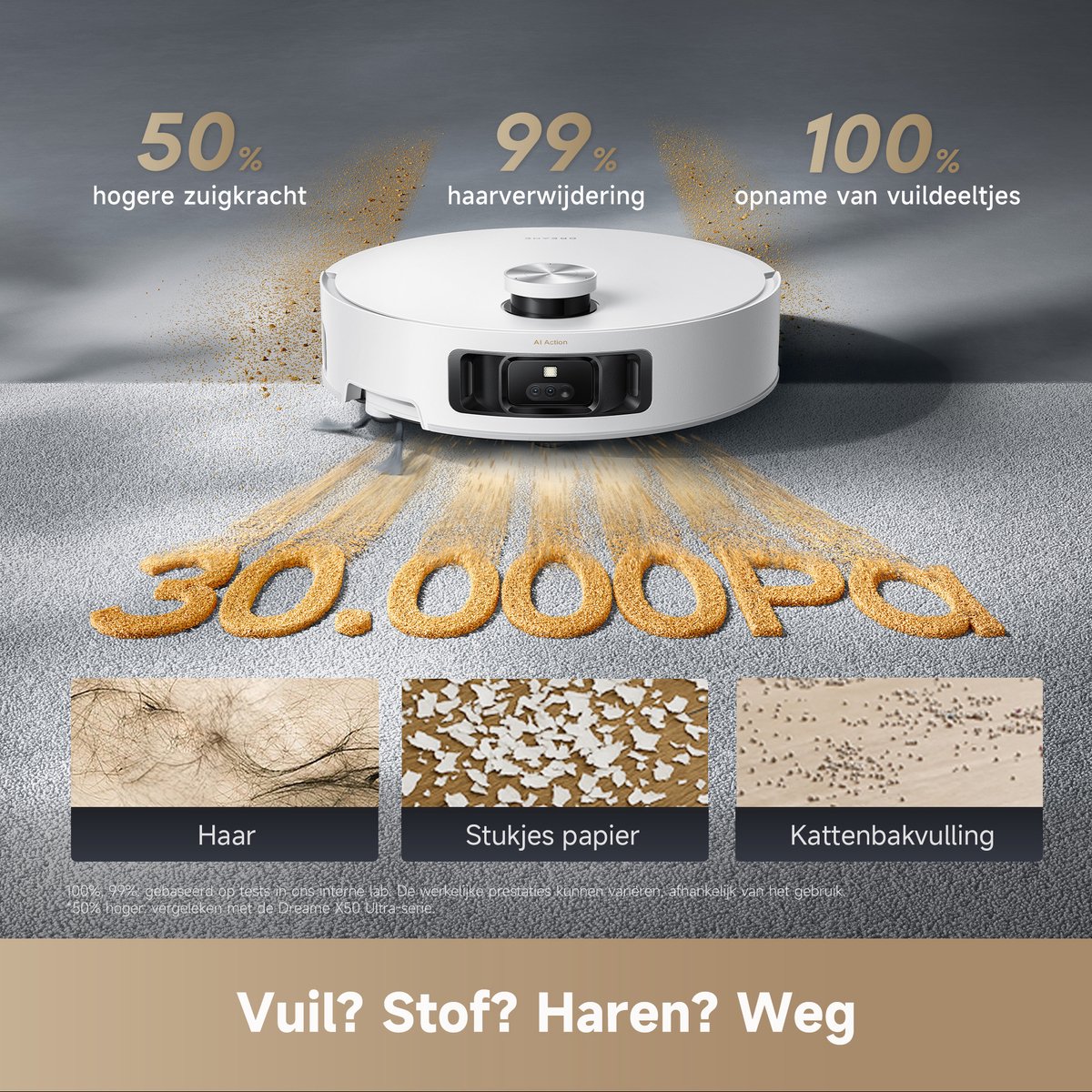 Dreame Aqua10 Roller – Robotstofzuiger - Nat- en Droogstofzuiger met 30.000 Pa - Automatisch Legen & Zelfreinigende Rol - 100 °C Rolreiniging - AutoSeal™ Tapijtkering