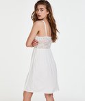 Hunkemöller -  maat XL  -Korte slipdress Negligé Modal lace - wit