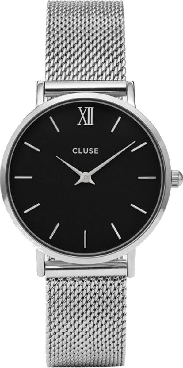 Cluse Minuit Mesh Black Dames Horloge - 33 mm