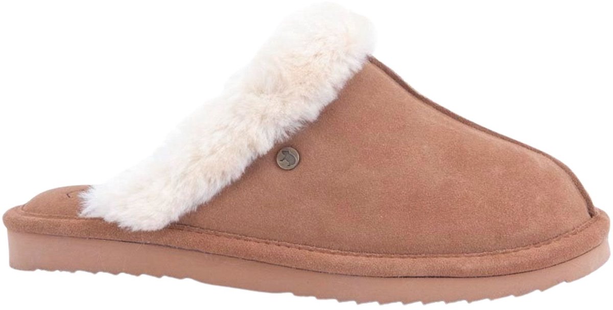 slipper, mule, shearling, suede, bruin