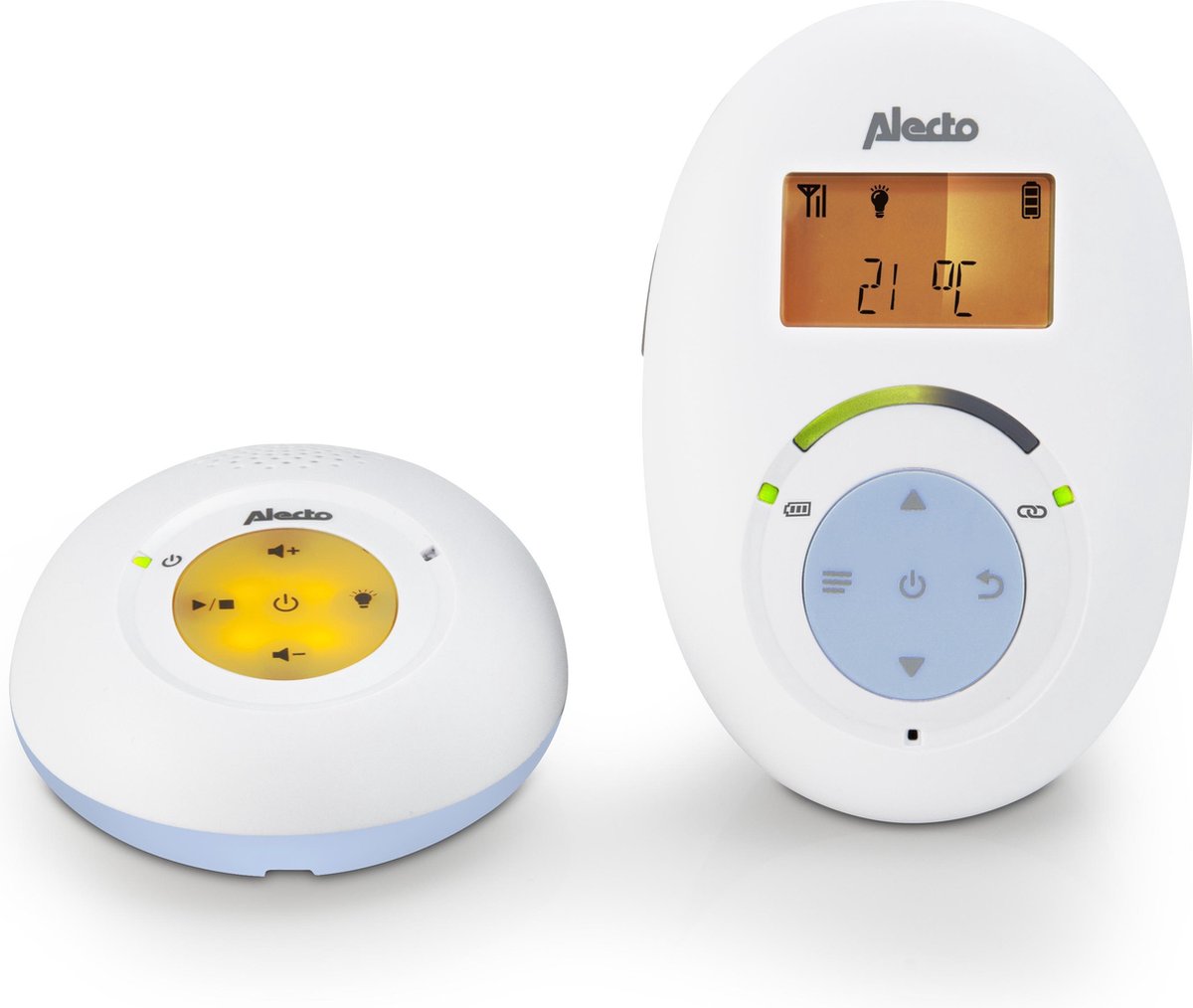 Alecto DBX-112 - Full Eco DECT Babyfoon met Display - Wit/Blauw
