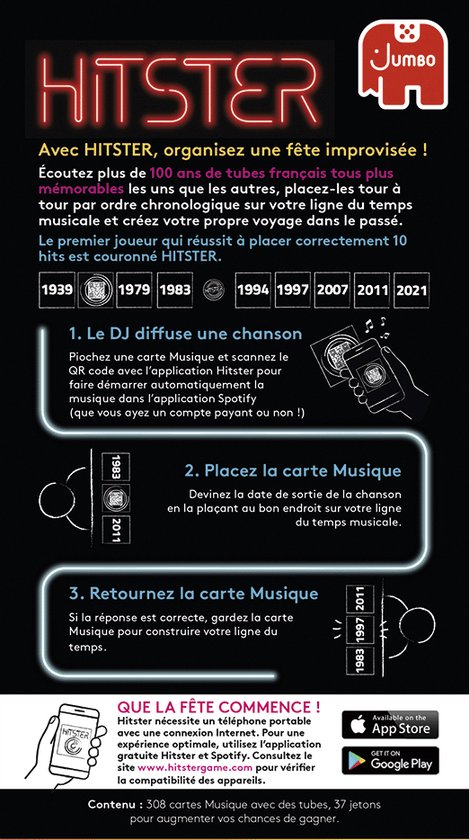Jumbo - Hitster - Chansons Françaises - Franstalig Partyspel - Actiespel