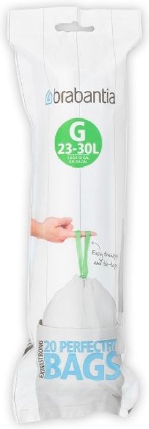 Brabantia Perfect Fit Afvalzak met trekbandsluiting - 23/30 l - Code G - 20 stuks