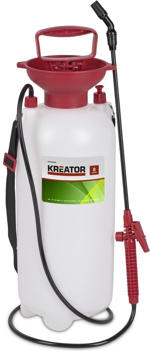 tuinspuit, sprayer, kruiswagen, 8 liter, handstuk