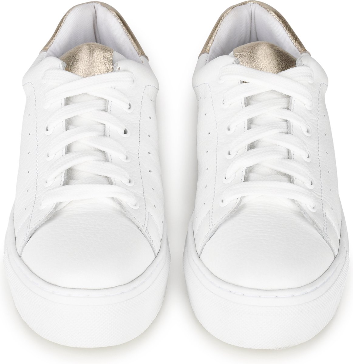 PS Poelman - maat 38 - TITULAR Dames Sneakers - Wit met goud combinatie