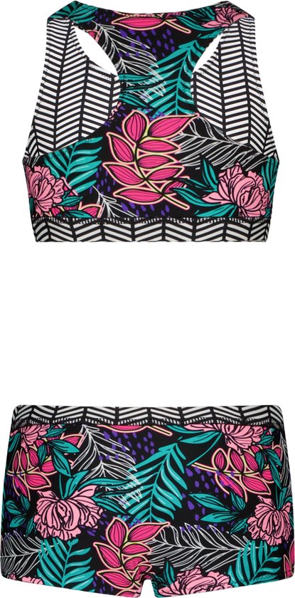 B.Nosy - Maat 158/164 - Meisjes Bikiniset Reversible Sporty Flower