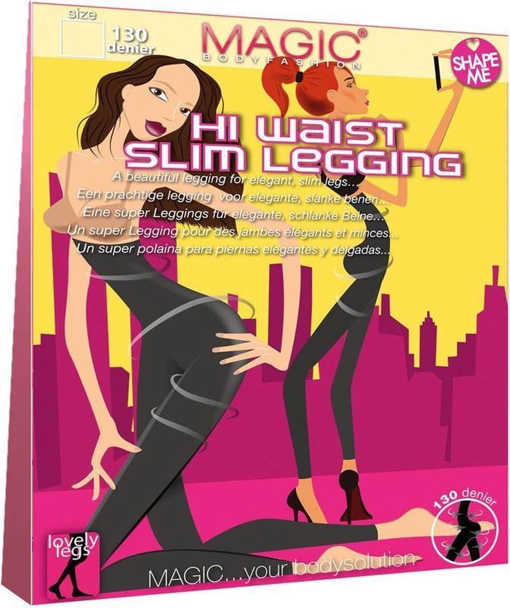 MAGIC - Maat S - Bodyfashion Hi Waist Slim Legging Black Vrouwen