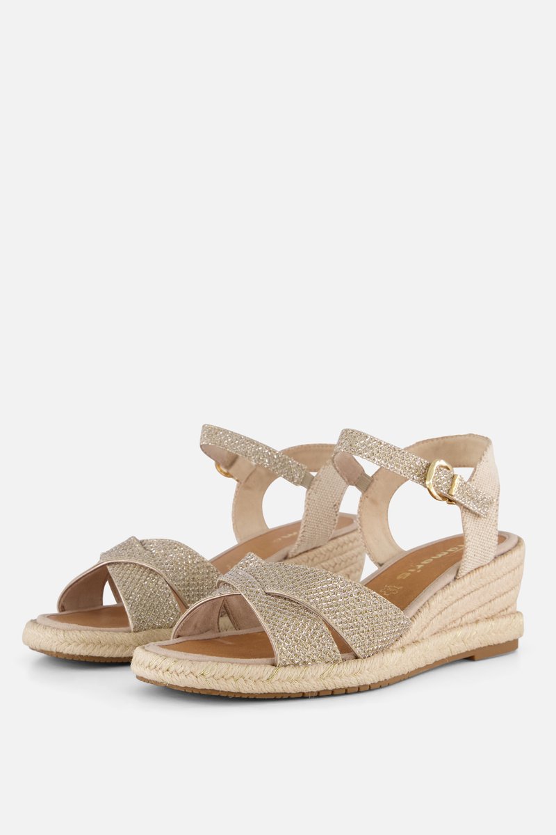 slingback, sandalen, glitter, garen, nude