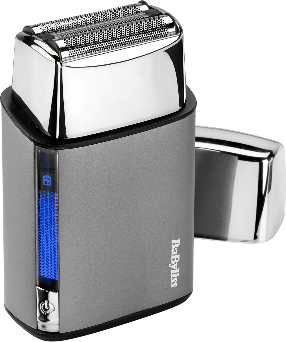 BaByliss Scheerapparaat voor Mannen - Super-X Metal Series Foil Shaver FS996DE - 100% Waterdicht IPX7 - Dubbele Titanium Folie - Snel opladen - 120 minuten gebruik - Nat en droog gebruik - Chrome Edition