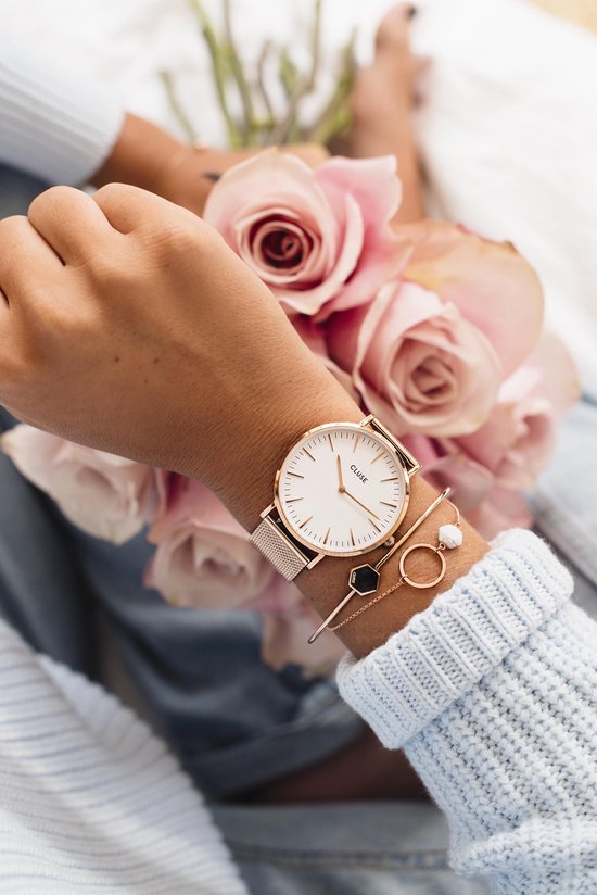 Cluse Boho Chic Mesh White, Rose Gold Colour