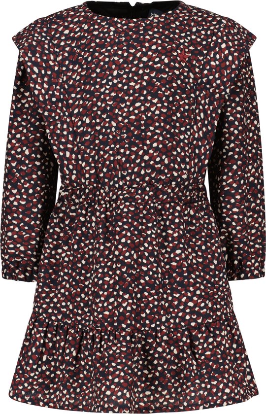 Flo - maat 80 - baby girls woven crepe dress folded shoulder details