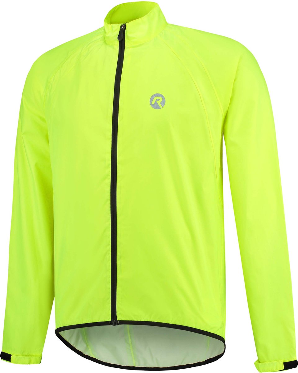 jasbescherming, neon-geel, anorak, rits-voor, reflecterend logo