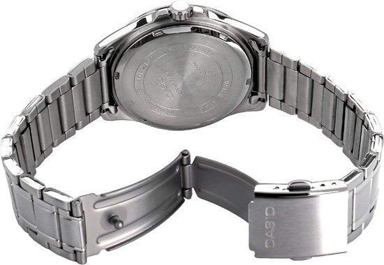 housse, horloge, roestvrij staal, metalen band, gesp open