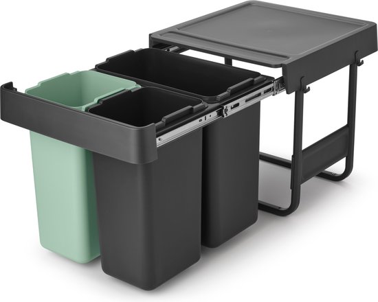 afvalbak, prullenbak, container, opvouwbaar, tweeCompartments