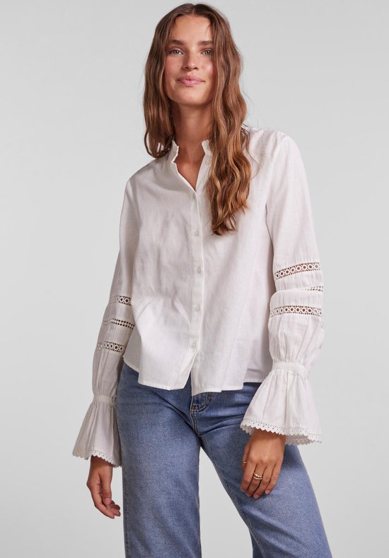 Pieces - Maat XL - Blouse Pcanna Ls Shirt D2d 17137289 Cloud Dancer Dames