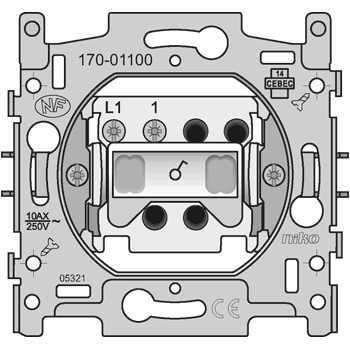 Niko sokkel inbouw schakelaar enkeLPolig 10 stuks