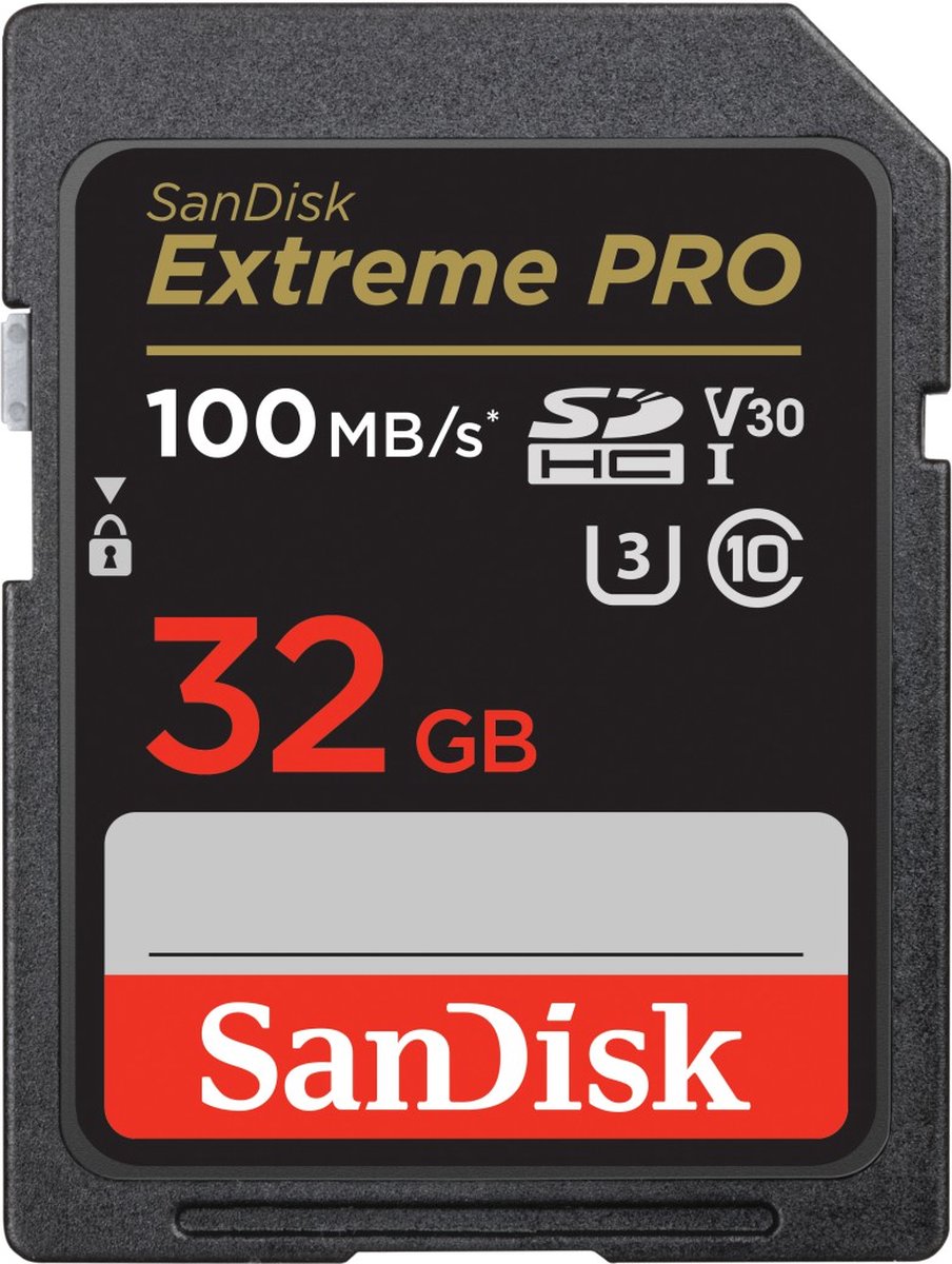 SD kaart, MicroSD, 32 GB,  snelheid 100 MB/s, Extreme Pro
