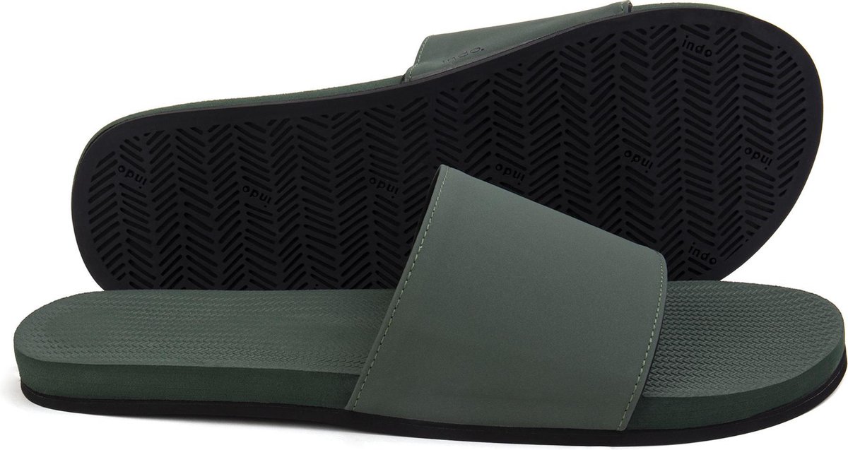 Indosole Slides Essential Heren Slippers - Groen - Maat 39/40