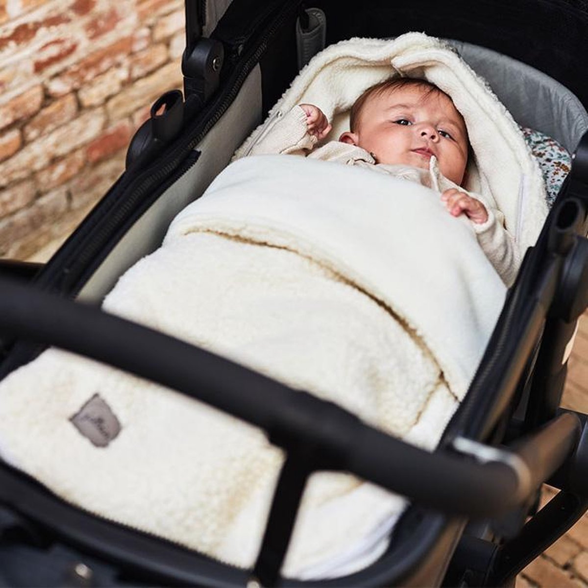 Jollein Voetenzak Teddy groep 0+ 3/5 punts cream white