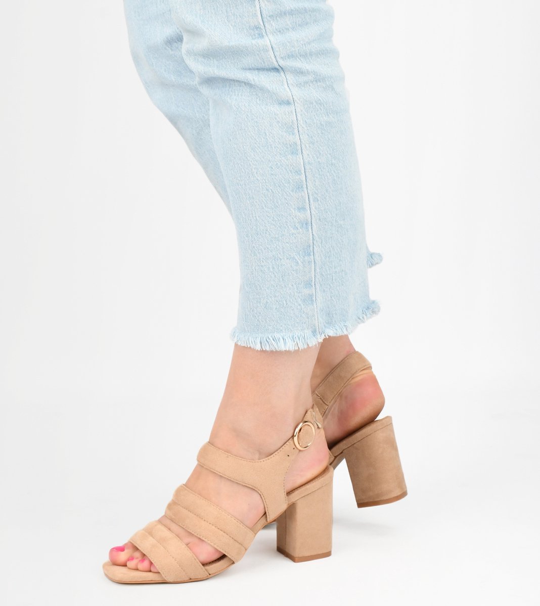 POSH by Poelman BO Dames Sandalen met hak - Beige - Maat 38
