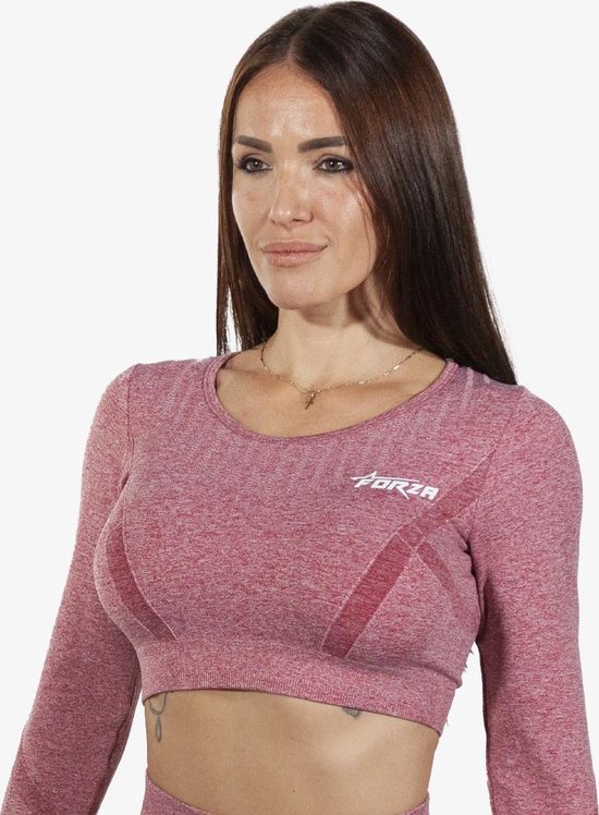 FORZA - maat M -  NAADLOZE CROP TOP - FLAMINGO PINK