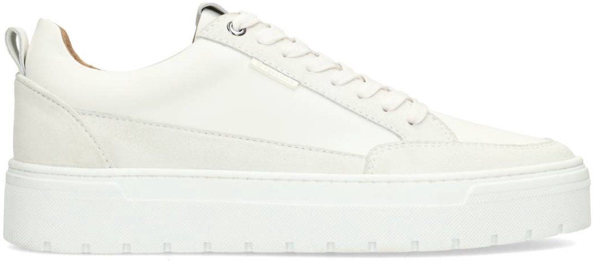 witte sneaker, platformsneaker, kruikzool, lederlook, casual schoen