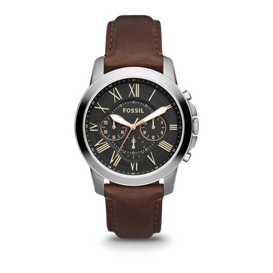 Fossil Grant FS4813 Herenhorloge 44 mm - Zilverkleurig