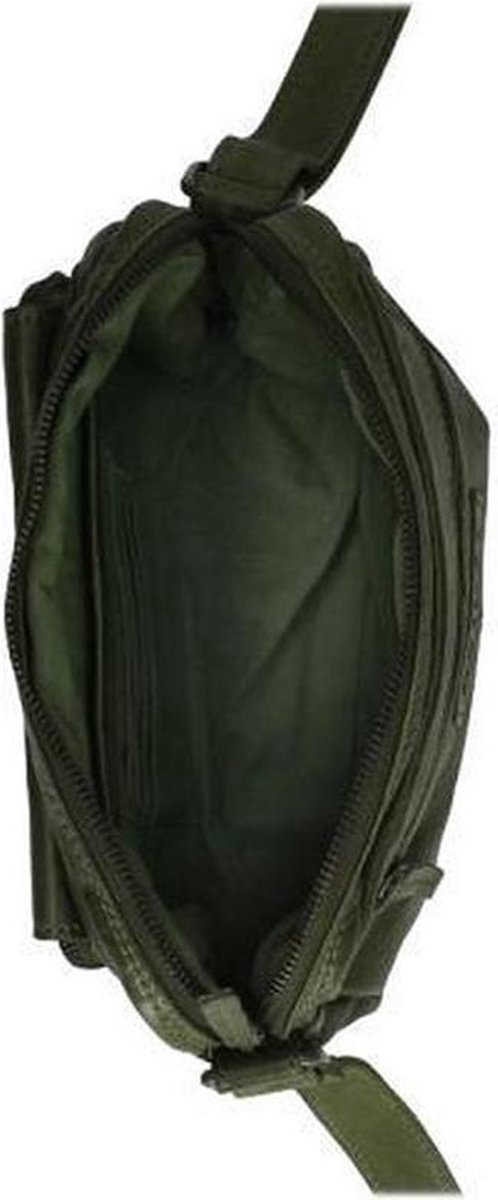 DSTRCT Crossbodytas Harrington Road Leer - groen