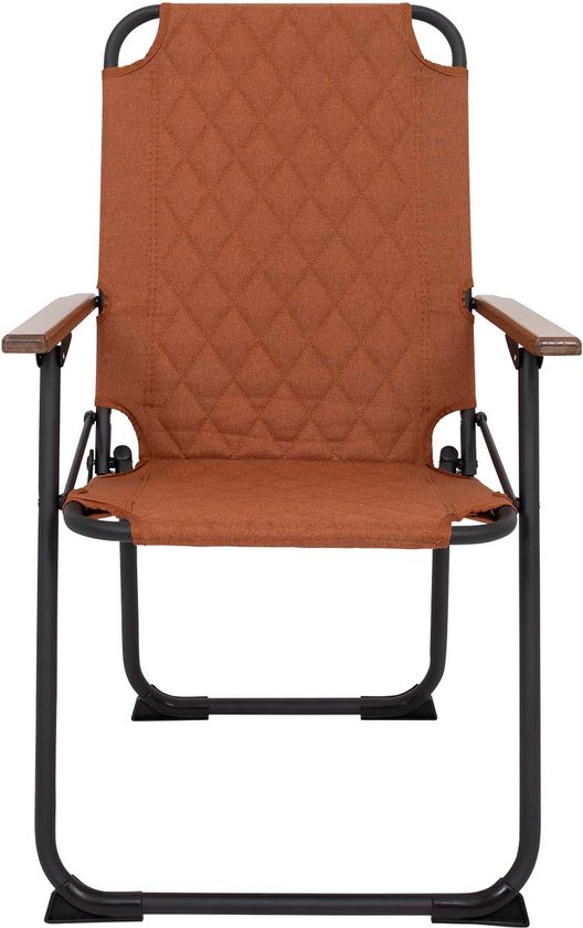 stoel, tuinstoel, metalen frame, katoenen bekleding, oranje