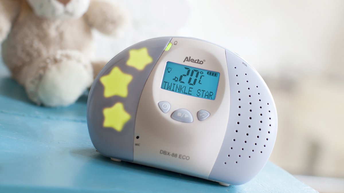 Alecto DBX-88 ECO - Full Eco DECT babyfoon met display - Wit/Blauw