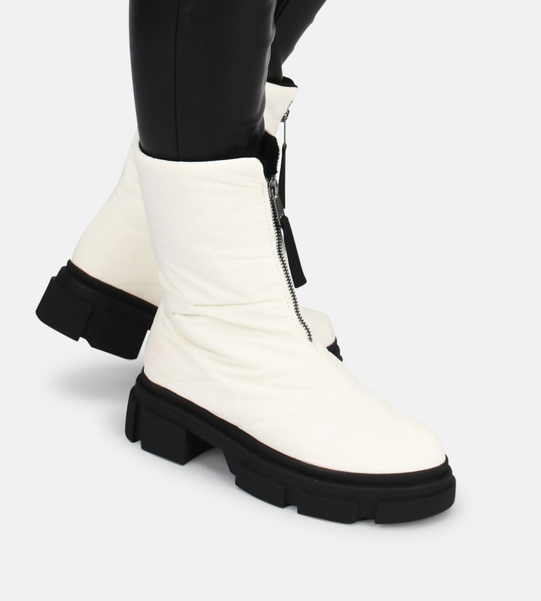 POSH by Poelman - Maat 40 - MOON Dames Enkel Laarzen - Wit