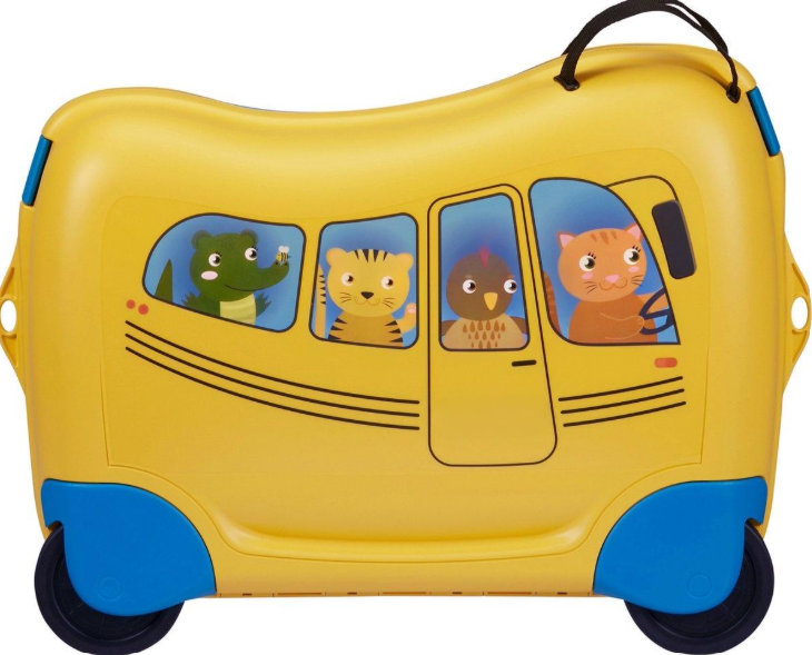 kinderkoffer, harde koffer, bus, auto, dierenprint