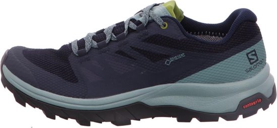 Salomon - Maat 41 1/3 - Outlinegtxw Wandelschoenen Dames - Trellis / Navy Blazer / Guacamole