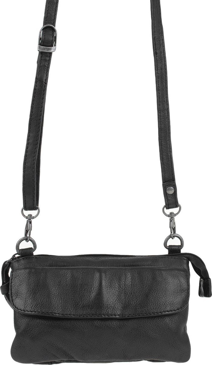 DSTRCT Harrington Road Leren Schoudertas / Crossbodytas / Clutch - Zwart