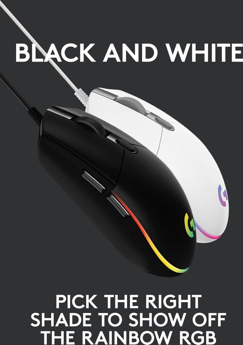 Logitech G203 LIGHTSYNC Gaming Muis met RGB verlichting - Wit