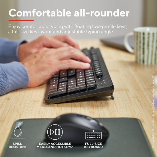Trust ODY V2 - Draadloos Toetsenbord en Muis - Stil - Qwerty - Zwart
