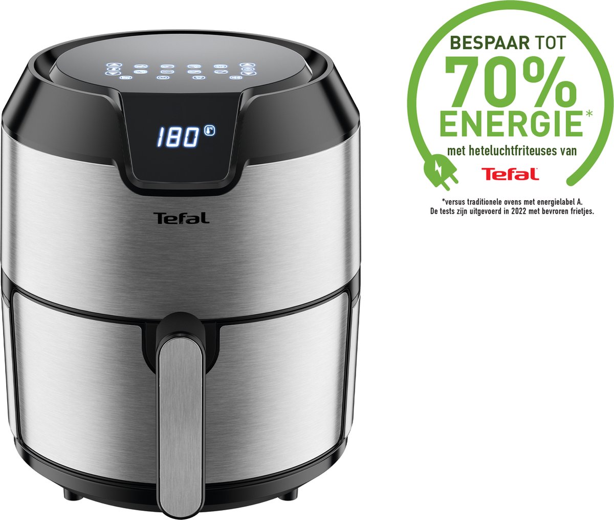 Tefal Easy Fry EY401D - Airfryer - 4,2L - 1500W - Voor 6 Personen - RVS