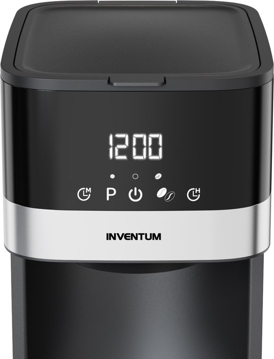 Inventum KZ818D - Koffiezetapparaat - 1,2 liter - 10 kopjes - Filter 1x4 - Thermoskan - Display met timer - Filterkoffie - RVS/Zwart
