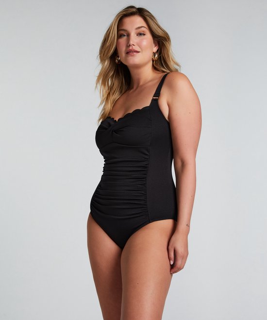 Hunkemöller MAAT 40 Dames Badmode Badpak Scallop - Zwart