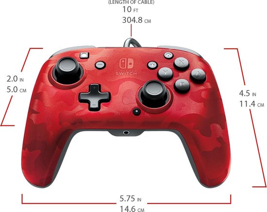 Faceoff Deluxe+ Audio Wired Controller - Red Camo (Nintendo Switch)