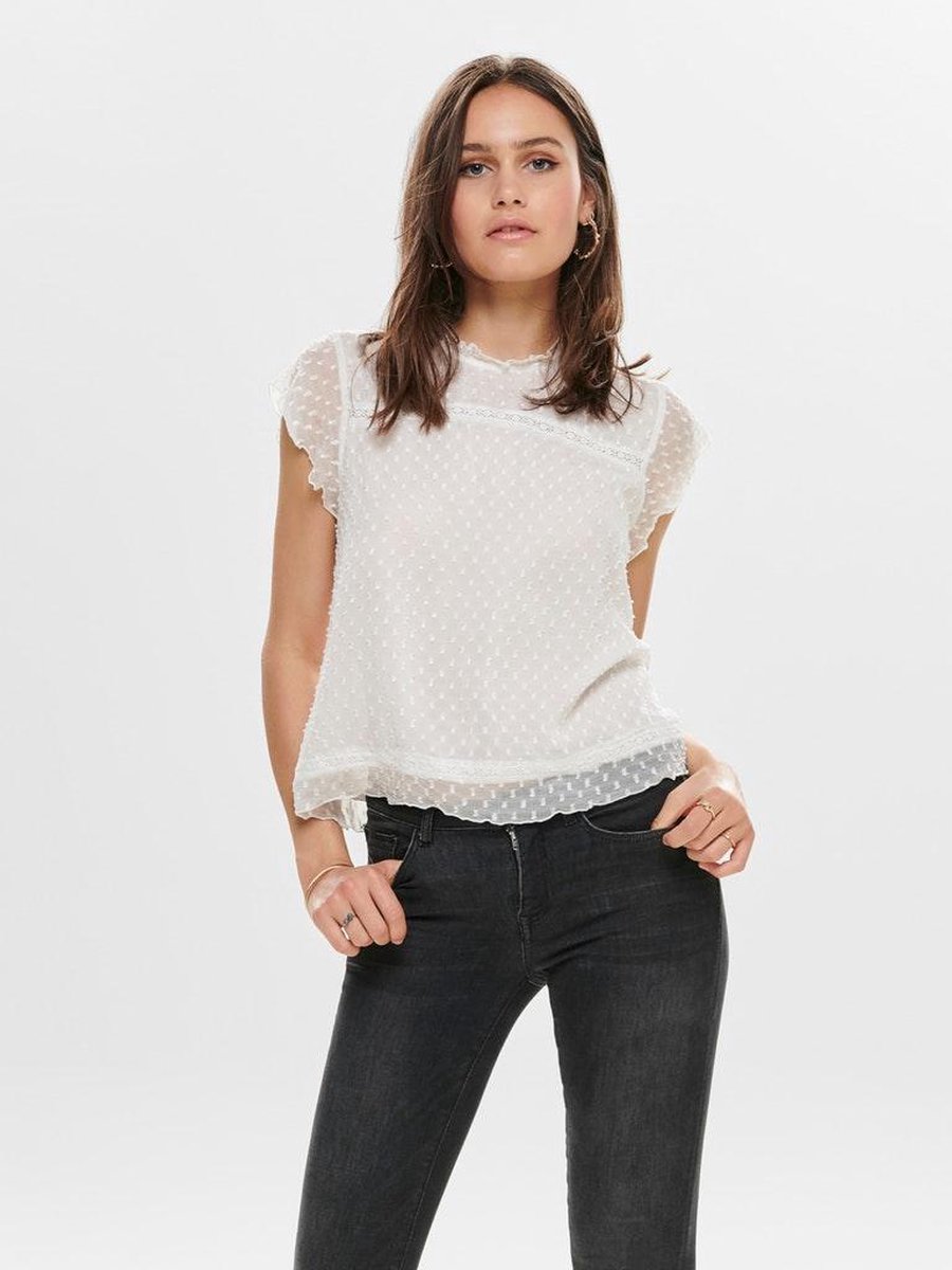ONLY - Maat XL (42) - ONLFLORA CAPSL TOP WVN  Dames T-Shirt